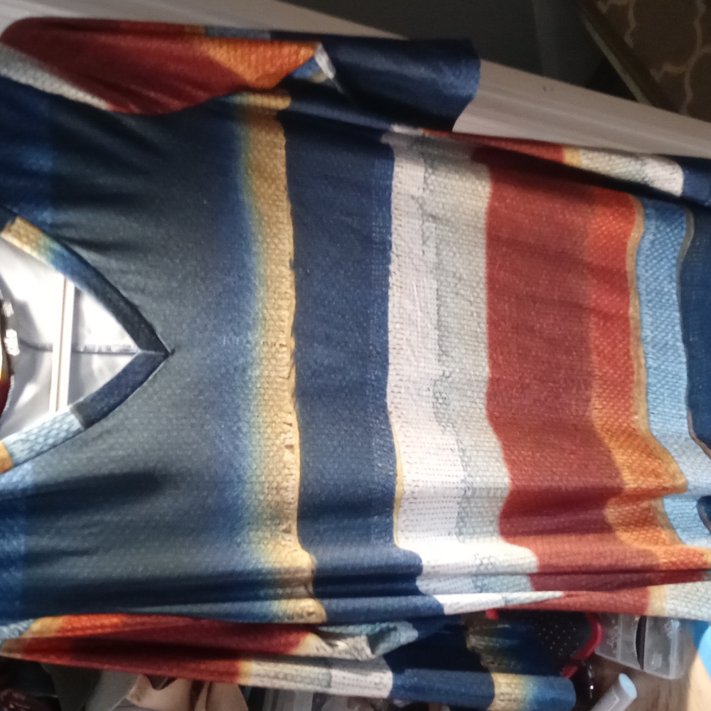 Lily by Firmiana Blouse size XL. Navy/orange multi color